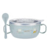 Stainless Steel Baby Feeding Bowl With Lid And Spoon | Double Handle Design - Image 4