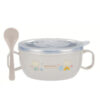 Stainless Steel Baby Feeding Bowl With Lid And Spoon | Double Handle Design - Image 6