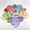 Silicone Baby Feeding Set With Plate Bowl Spoon Bib Cup BPA Free