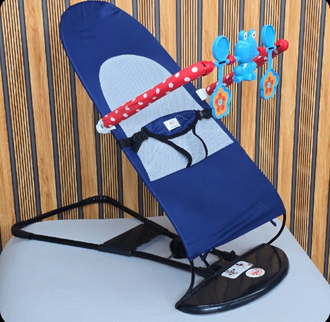 Baby Bouncer Chair with Hanging Toys & Safety Belt | Comfortable Newborn Rocker Seat | Portable Infant Bouncer - Image 3